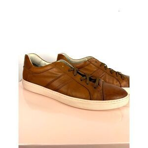 Tod’s Men’s Leather Low Top Sneakers Tan Brown Made in Italy Size 9.5 (43.5 EU)